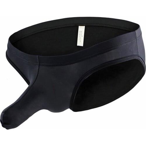 Men Briefs Ice Silky Smoothly Underwear Mens Sexy Elephant Nose Big Pouch Briefs Underpants Shorts Cueca Male Panties