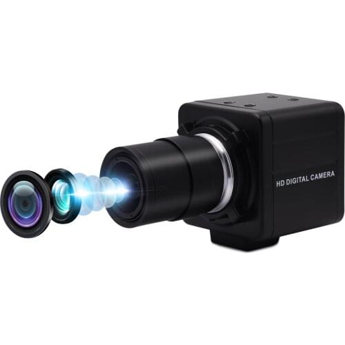 13MP USB Webcam Manual Zoom Varifocal CS Lens CCTV Security Web Cam mini PC Computer Camera for Video Conference, Video Stream