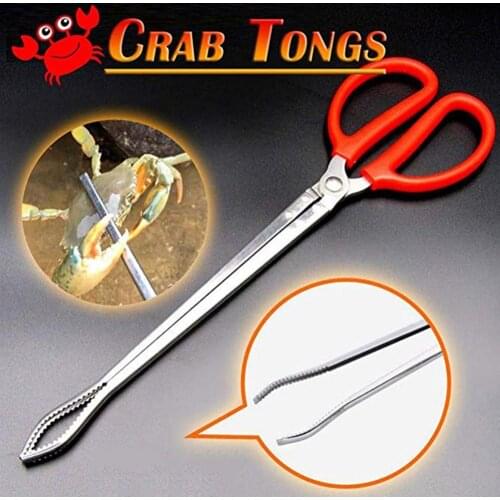 Reinforced Sea Crab Tongs Artifact Multi-function Stainless Steel Anti-slip Clip Octopus Eels Catch Tool Fishing Accessories