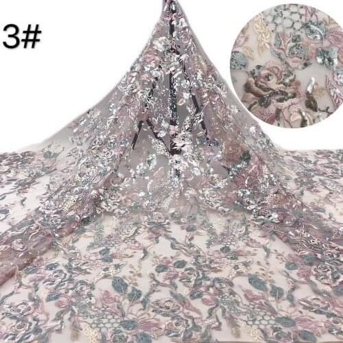 High-quality flat embroidery flower sequin embroidery, French tulle lace, African style lace ladies skirt
