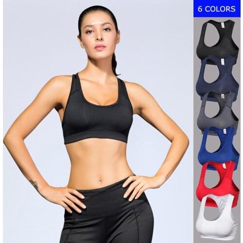 Womens Lady Girl Sports Bra Push Up Underwired Yoga Underwear Quick Dry Running Gym Vest With Removable Pads Wide Strap 2108