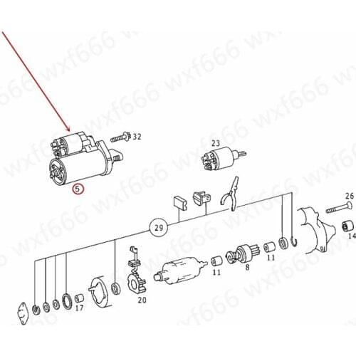 0051513401 Car start the motor Starter Suitable for W202 W203 C180 C200mer ced es-be nzC230 1995-2007 Engine starter