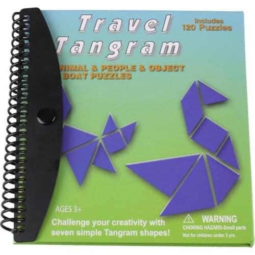 120 Puzzles Magnetic Mathematic Travel Tangram Toys Children Kids Challenge IQ Book