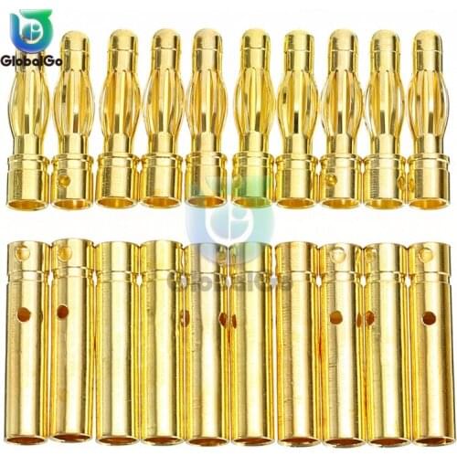 20pcs 3.5mm RC Battery Gold-plated Bullet Banana Plug Male Female Bullet Banana Connector for Brushless Motor Speed Control
