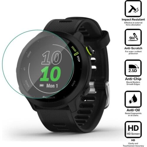 4PC Screen Protector Film Guard For Garmin Forerunner 158 55 Smartwatch Tempered Glass 9H LTE 2.5D Anti-scratch clear Protective