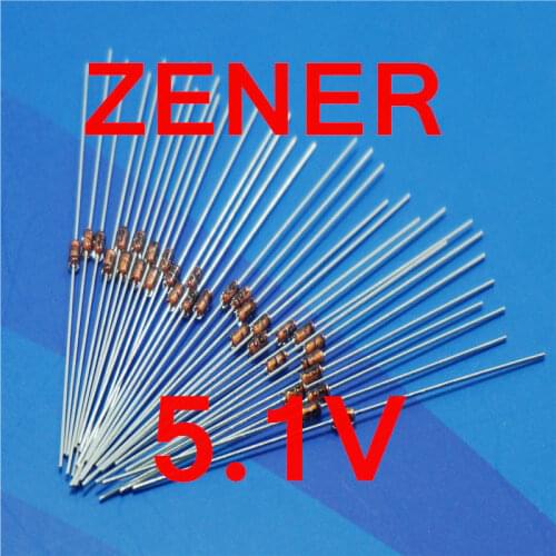 500 pcs/lot ) 5.1V 1/2W Zener Diode, 0.5 Watt, DO-35 Package