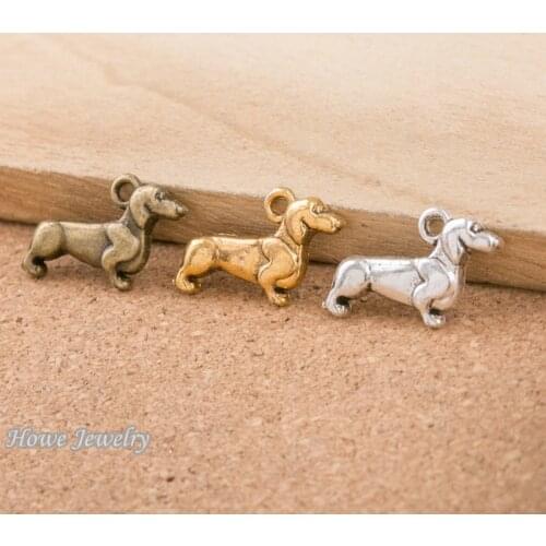 55pcs Vintage Dachshund dog charm Fit earring Bracelets Necklace DIY Metal Jewelry Making D056