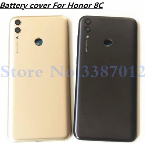 6.26 inch For Huawei Honor 8C Back Battery Cover Door Housing case Rear parts With Side buttons+Camera lenses