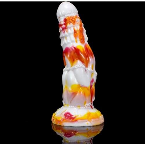 SHET Curve anal plug with suction cup g-spot stimulate silicone colorful texture dildo female masturbator erotic products