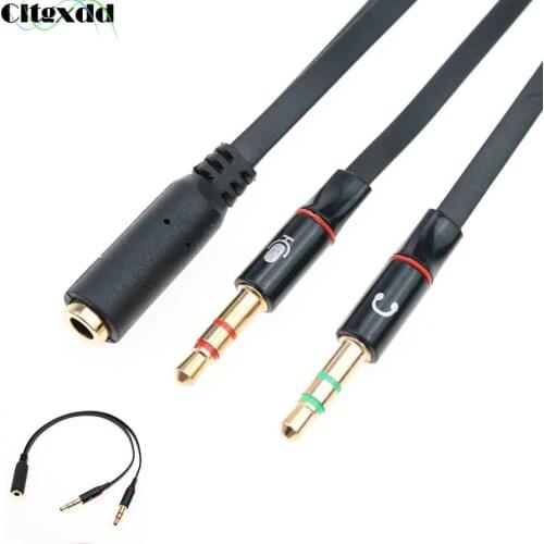 3.5mm Headphone Audio Cable Earphone Micphone Y Splitter Adapter 1 Female to 2 male Connected Cord to Computer Laptop PC