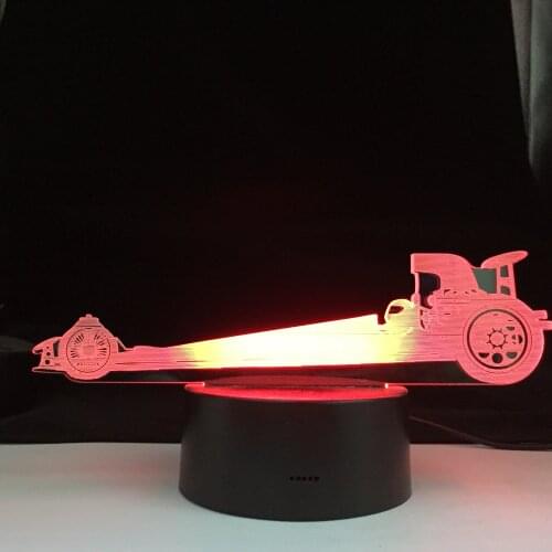 Car Series Long-Pointed Racing Car 3D Lamp Acrylic Light Guide Plate Touch Switch Home Decor for Couple Festival Birthday Gifts