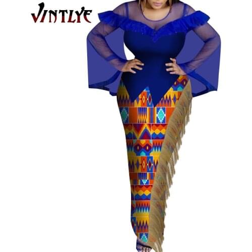 Bazin African Women Boubou Fashion Robe Africaine Dashiki Dresses Printed Evening Dresses Casual Club Wedding Clothes WY6166