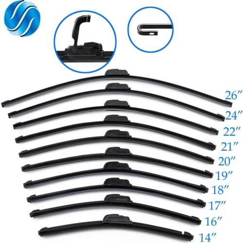 Car Frameless Wiper Blade Natural Rubber Bracketless Auto Soft Windshield 14" 16" 17" 18" 19" 20" 21" 22" 24" 26"