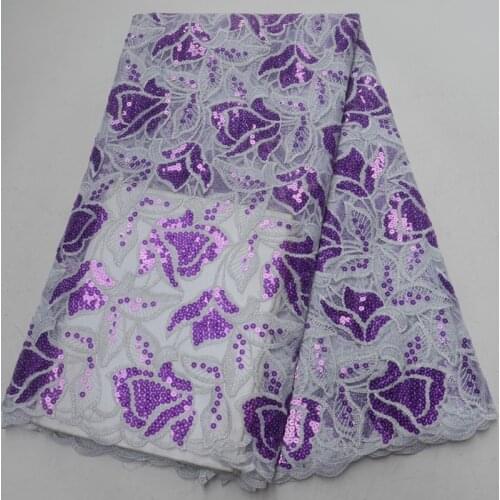 Free shipping (5yards/pc) high quality African French net lace fabric sequins tulle lace with embroidery for party dress FL996