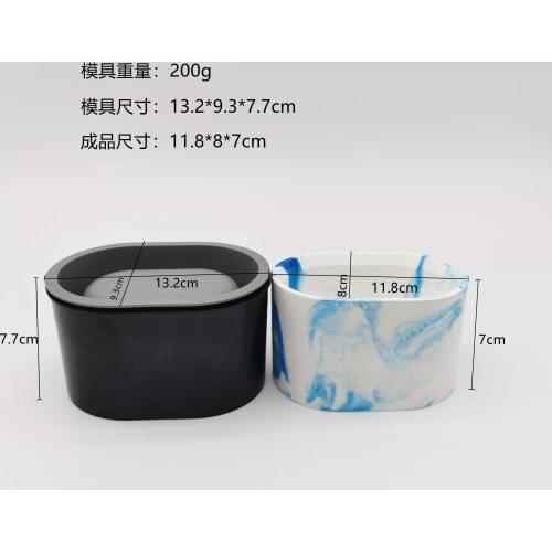 BT0021 BEAUTY 50% half Reusable DIY Gypsum Oval Shape Flower Pot Container Mould Concrete Plaster Cement Silicone Succulent Plan