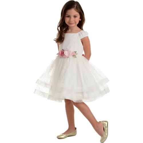 Yatheen Little Girls 8T Flower Waist Fit-And-Flare Dress Kids Party Dresses
