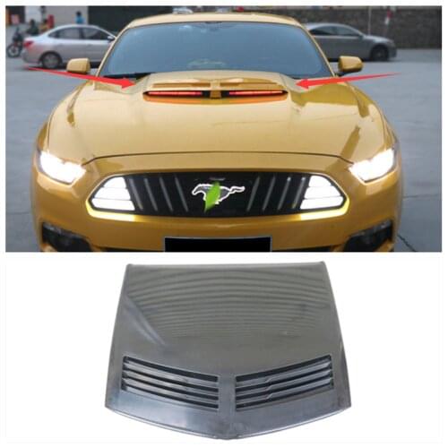 High quality ABS Black & Carbon Fiber Front Bumper Engine Hood Vent Cover Machine Cover Fits For Ford Mustang GT500 2015-2020