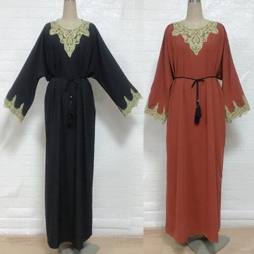 F855New Muslim dress - Womens gown - Bajuwanita Morocco gown - Orientale Musulman Abaya Dubai