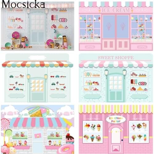 Ice cream truck shop car girl sweet candy birthday backdrop 1st birthday cake smash photo booth background photocall props