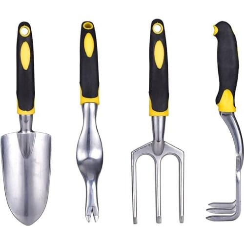 Magnesium-aluminum Alloy Five-piece Suit, Stainless Steel Garden Tools, Planting and Weeding, Shovel, Rake, Fork, Drafter