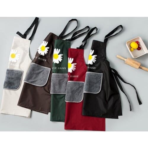 Cooking Kitchen Apron for Woman Chef Waiter Cafe Shop BBQ Hairdresser Aprons Bibs Kitchen Accessory with Removable Hand Towel