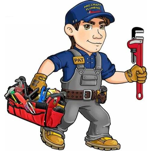 Creative Vinyl Car Decorative Stickers Funny Emergency Plumber Decal Bumper Windows Decoration PVC