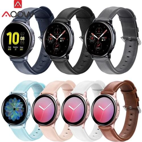 20mm 22mm Genuine Leather Strap for Samsung Galaxy Watch Active 2 42mm 46mm Gear S2 S3 Active2 Huawei Amazfit bip Bracelet Band