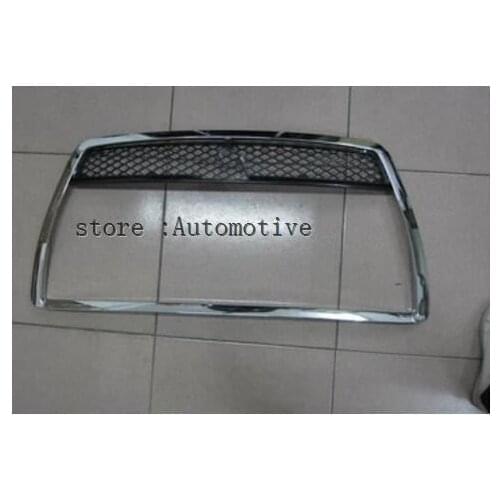 Abs chromed front grille racing grids around the trim for 2010-2013 for Mitsubishi Lancer/Lancer X/Lancer Evo With LOGO