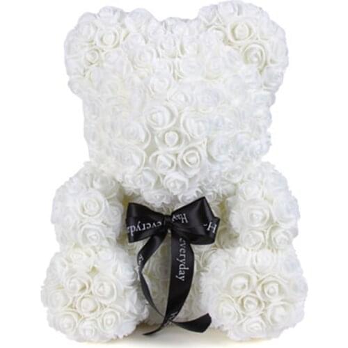 40cm Foam Rose Bear Multicolor Rose Girlfriend Valentines Day Teddy Bear Gift Birthday Party Decoration Mothers Day Gift