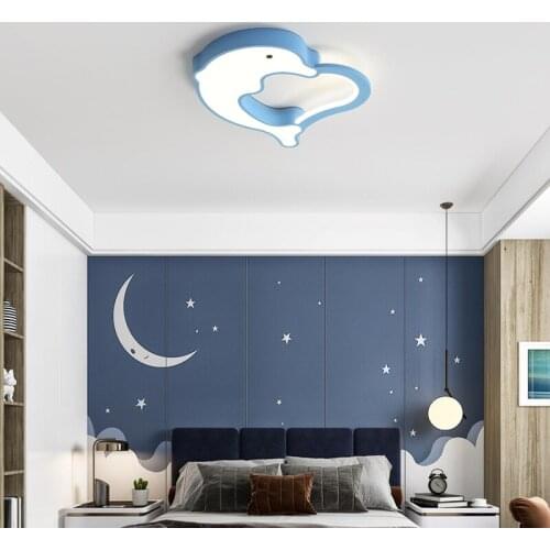 Modern Dolphin Dimmable LED Ceiling Lights For Room Bedroom Boy Children Room Ceiling Light Lamp For Kids Room Light