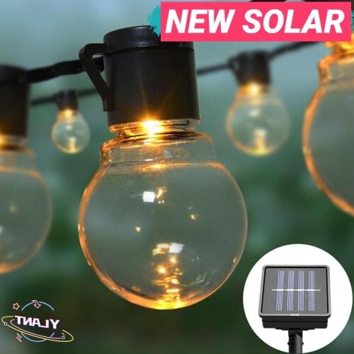 SWT 2021 Fairy lights Garland Garden Outdoor Decoration lamp Solar Power LED Decorative light String With 10/20 LED Globe Bulbs