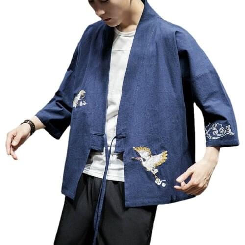 Traditional japanese mens clothing mens japanese kimono traditional japanese clothing men haori obi male yukata G050