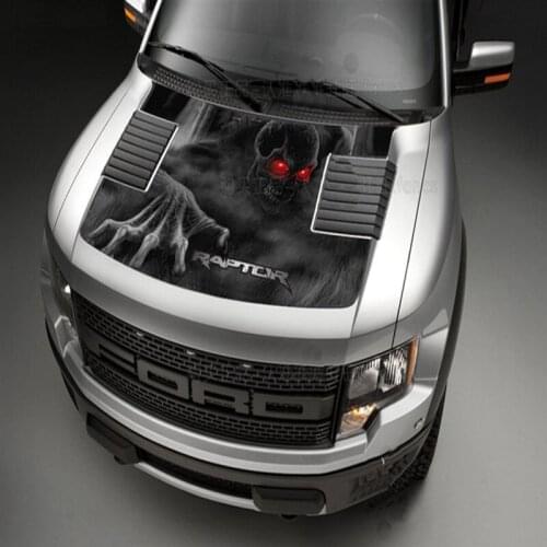 Large Black Skull Totem Car Sticker Car Head Vinyl Decal For F150 Car Hood Decoration Car Styling Accessories