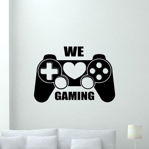 We Love Gaming Wall Decal for Kids Rooms Video Game Vinyl Sticker Playroom Art Decor Poster Removable Boys Room Decoration G773