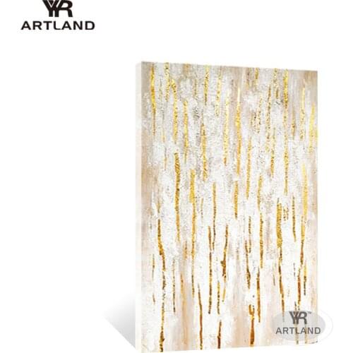 YYR-ARTLAND New Year home wall decoration Handmade oil painting on canvas gold picture art for living room Entrance no framed