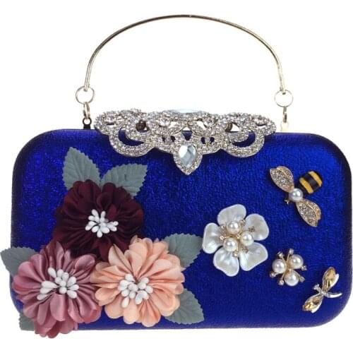 DAIWEI Women Evening Bag Leatherette PU Bag Clutch Hand Bag Wedding Event/Party Formal Minaudiererhinestone Satin Flower Pearl