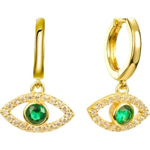Rhinestone evil eye hoop earrings blue green earrings for women 2021 boho ethnic jewelry women accessories