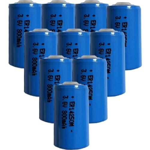10PCS ER14250M LS14250 14250 1/2AA LiSOCL2 3.6V 800mAh PLC Battery ER14250 Lithium Batteries High magnification
