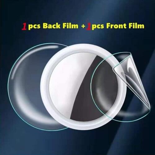 2pcs HD TPU Film For AirTag Key Finder Protective Films For Airtags Touch Screen Adhesive HD Ultra-clear Round TPU Cover