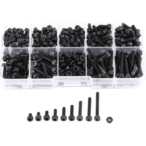 280Pcs Steel Screw Set M3 Hex Bolt Screw Nut Metric Machine Bolts And Nut Repair Tool