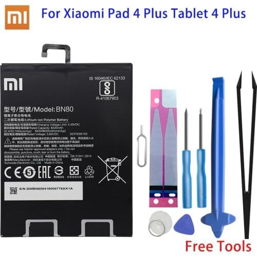 Xiao Mi Original Tablet Batteries BN80 8620mAh For Xiaomi Pad4 Plus Mipad 4 Plus Mipad 4Plus High Quality Replacement Battery