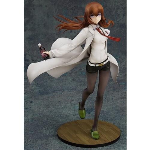 Anime 21cm Steins Gate Makise Kurisu Laboratory Member 004 White Clothing Sexy Girl PVC Action Figure Model Toys Decoration Doll