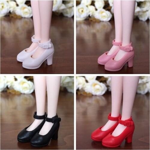 White Fashion Shoes For Blythe Dolls 1/6 High Heel Shoes For Licca Doll Mini Shoes For Momoko 1/6 BJD Doll Accessories