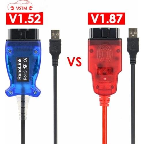 V1.87 V1.52 Renolink OBD2 Diagnostic Interface For Renault/Dacia Vehicles ECU Programmer Airbag/Key Coding Multi-Function