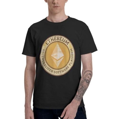 Ethereum T Shirts Men Short Sleeve 100% Cotton T-shirts Currency Crypto Cryptocurrency Tee Tops Fashion Tshirts Gift Idea