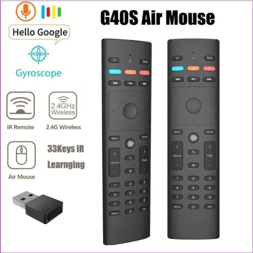 G40 Voice Search Air Mouse etflix Vudu 3 Modes 33 Keys IR Learning Gyroscope Smart Remote Control G40S for X96 Android TV BOX