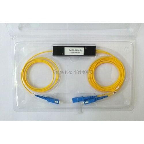 Hot Sale 10Pieces/lot 3.0mm 1x2 50:50 Coupling ratio SM Dual Window Fiber optic Splitter with SC/UPC FBT 1x2Splitter