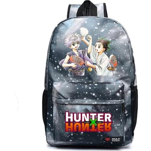 Anime Hunter Hunter Canvas Backpack Teenger Packsack High Quality Casual Schoolbag Unisex Student Travel Laptop Bag