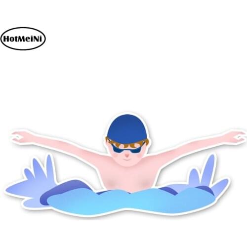 HotMeiNi 5cm x 13cm Interesting Swimming Sports Accessories Car Stickers