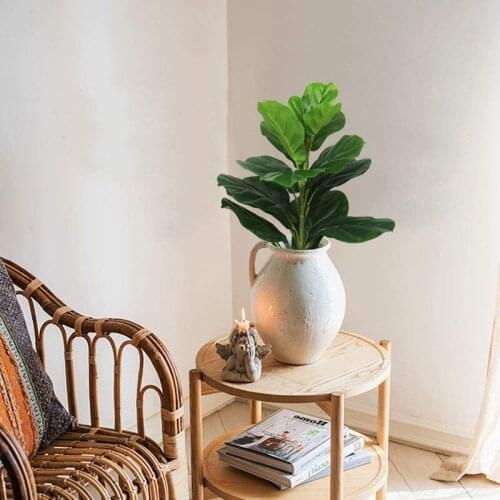 Artificial Plants Fiddle Leaf Fig Faux Ficus Lyrata Tree Fake Green Bushes Greenery for Garden Porch Window Box Decor
